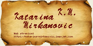 Katarina Mirkanović vizit kartica